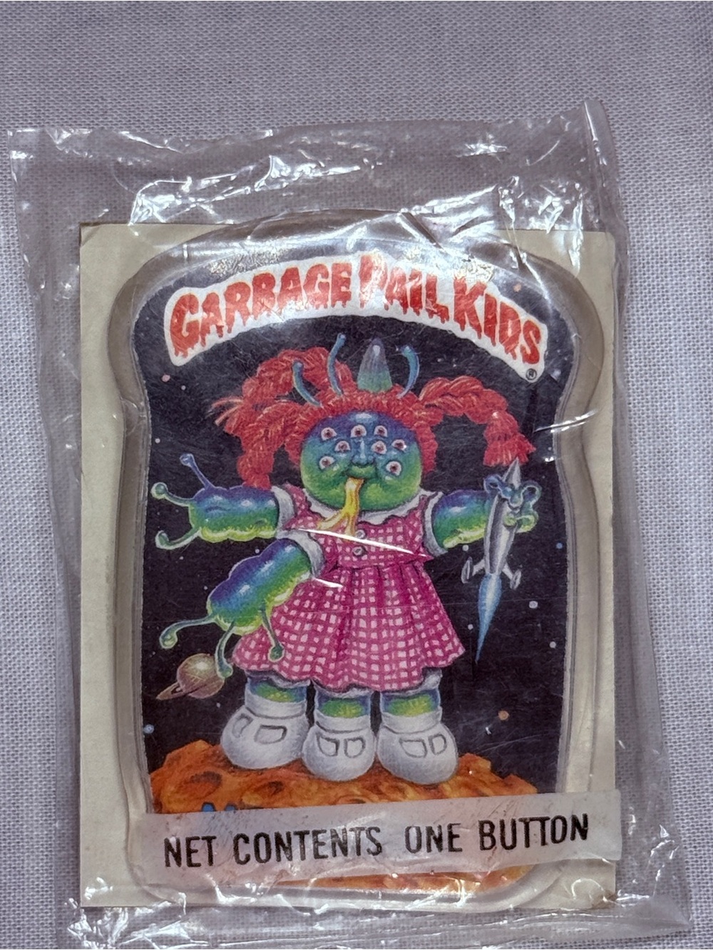 Vintage 1986 Topps Garbage Pail Kids Sealed Button Pin #11 MUTANT! New GPK Retro